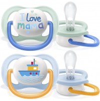 PHILIPS Avent SCF080/01, Confezione da 2 Succhietti Ultra Air, 0-6 Mesi, Capezzolo Morbido